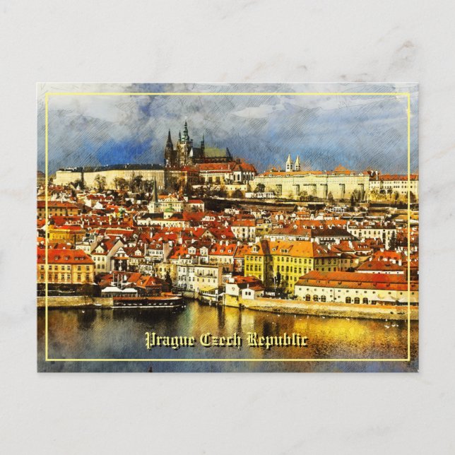 Vieux Prague (Praha) de Bridge Tower Carte postale (Devant)