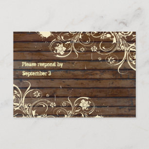 Vieux Rsvp en bois avec des enveloppes