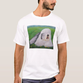 Vieux T-shirt anglais de chien de berger par