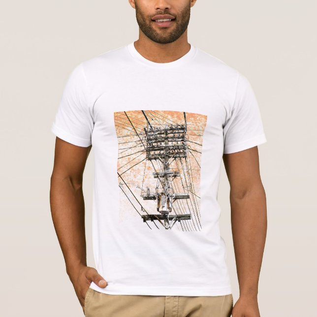 vieux T-shirt de lignes électriques (Devant)