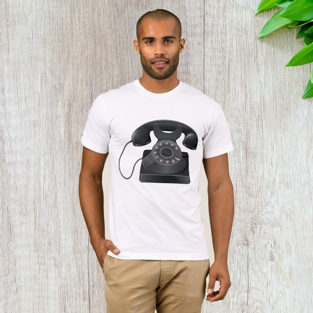 Vieux T-shirt Homme Téléphone Noir (Créateur téléchargé)