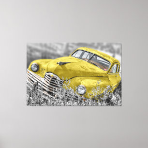 Vieux toile enveloppée de l'art 2 de voiture