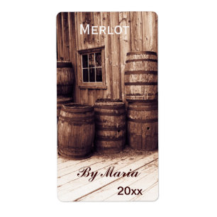 vieux tonneaux vin bouteille étiquette