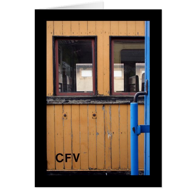 Vieux Train à vapeur Le Mastrou Carte Wagon Jaune (Devant)