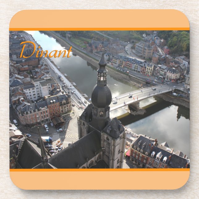 View Dinant and River Mause, Belgien Getränkeuntersetzer (Vorderseite)