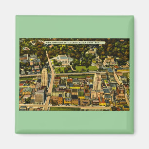 View Downtown Battle Creek, Michigan Vintag Magnet