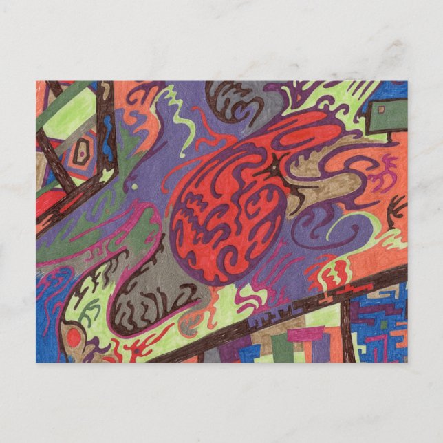 "View from Space Ship" Abstrakt Postkarte (Vorderseite)