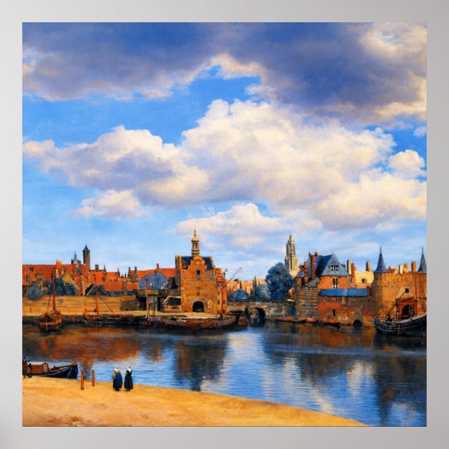View of Delft by Johannes Vermeer Poster (Vorne)
