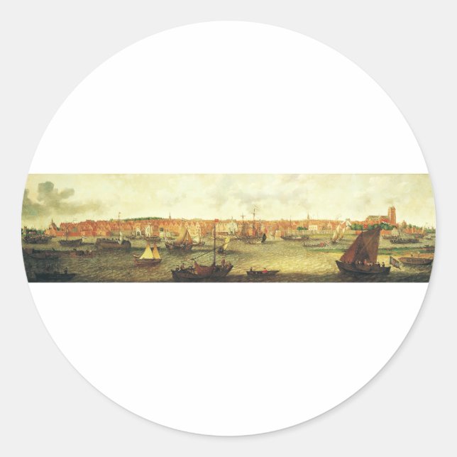 View of Dordrecht from the North by Adam Willaerts Runder Aufkleber (Vorderseite)