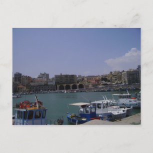 View of Heraklion, Crete seaport Postkarte
