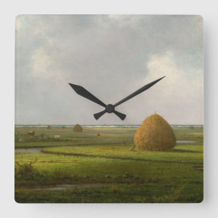 View of Marshfield, 1876 by Martin Johnson Heade Quadratische Wanduhr