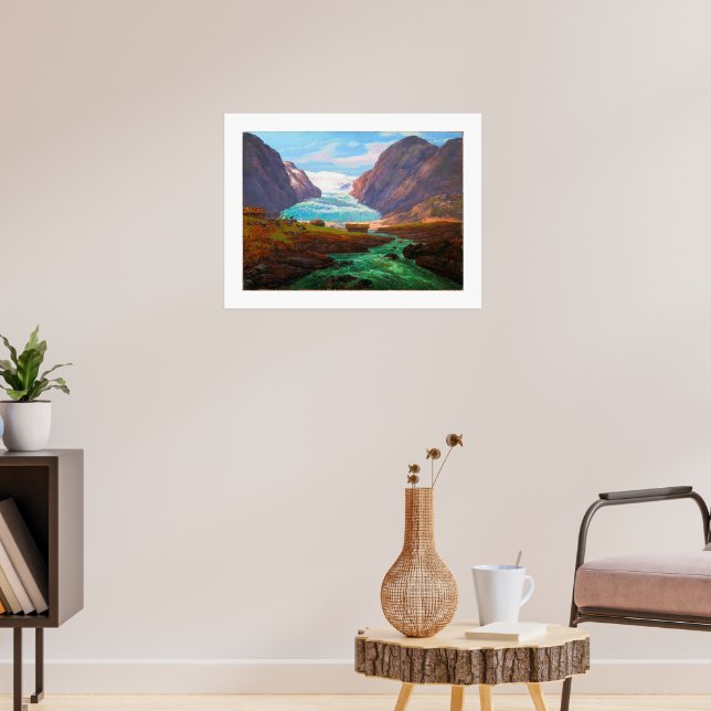 View of Nigardsbreen in Jostedalen 1847 JCC Dahl  Poster (Wohnzimmer 3)