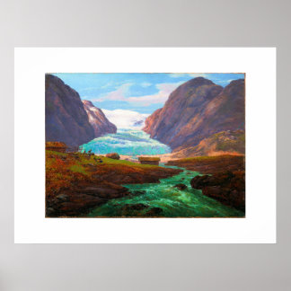 View of Nigardsbreen in Jostedalen 1847 JCC Dahl  Poster