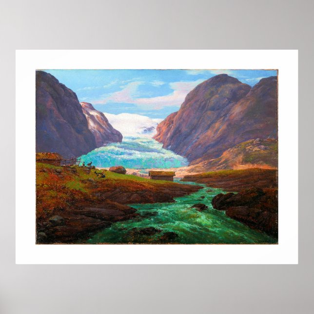 View of Nigardsbreen in Jostedalen 1847 JCC Dahl  Poster (Vorne)