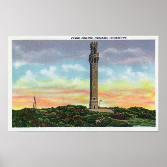 View of Provincetown Pilgrim Memorial Monument Poster (Vorne)