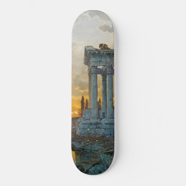 View of Southern Italy with Ancient Roman Ruins Skateboard (Vorderseite)