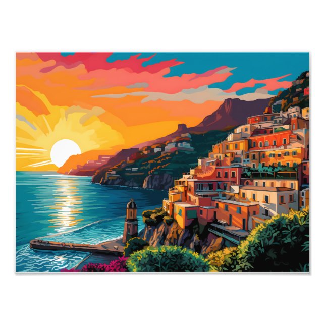 View of the Amalfi coast Italy Fotodruck (Vorne)