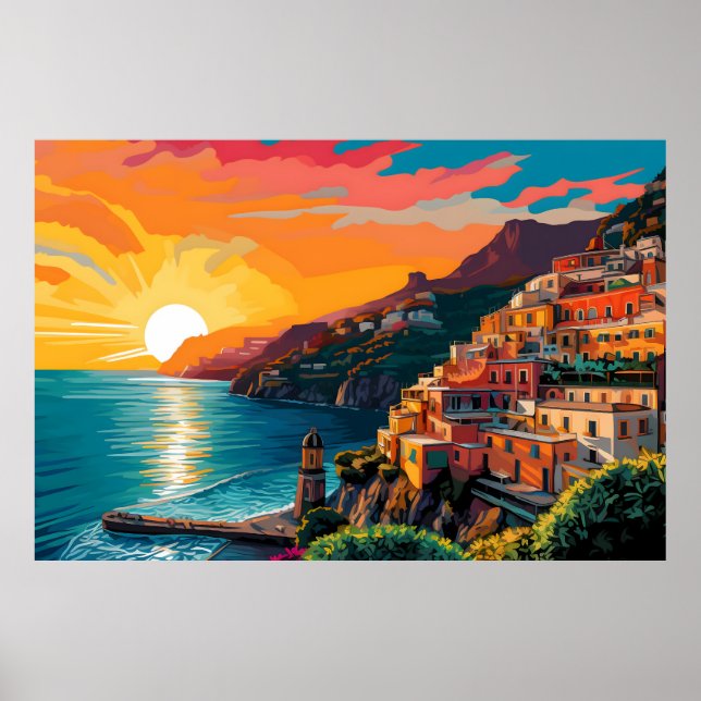 View of the Amalfi coast Italy Poster (Vorne)