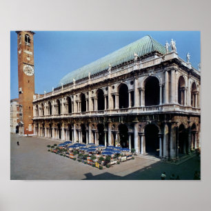 View of the facade of the Basilica Palladiana Poster
