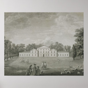 View of the Palace at Kew from the Lawn, engraved Poster