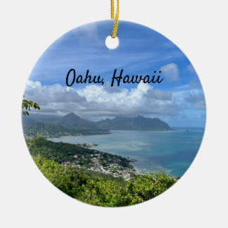 View of Windward Oahu, Hawaii Keramik Ornament