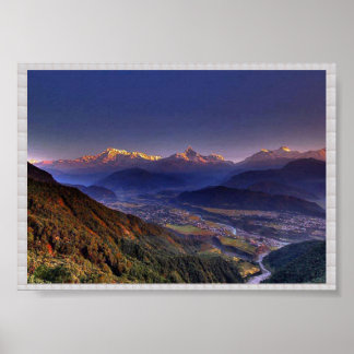 View POKHARA Nepal :CRYSTAL Border Poster