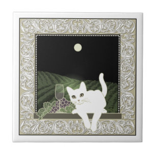 Vigne, Clair de Lune und Chat Blanc Fliese