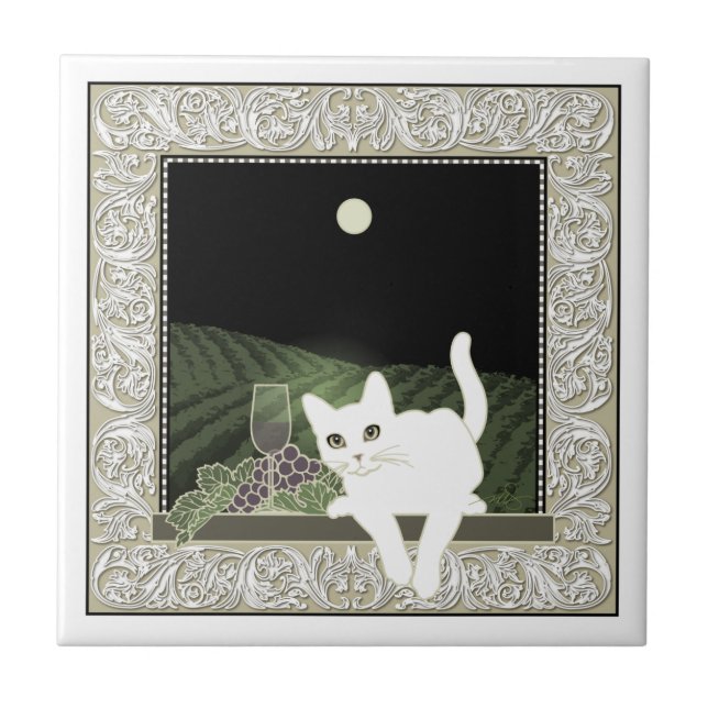 Vigne, Clair de Lune und Chat Blanc Fliese (Vorderseite)