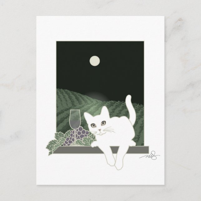 Vigne, Clair de Lune und Chat Blanc Postkarte (Vorderseite)