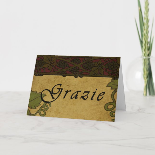 Vignes de Grazie - carte de remerciements (Devant)