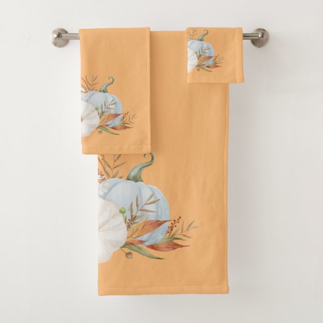 Vignette Automne De Serviettes De Bain Citrouille  (En situation)