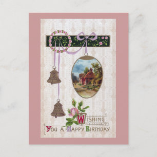 Vignette in Egg Vintag Geburtstag Postkarte
