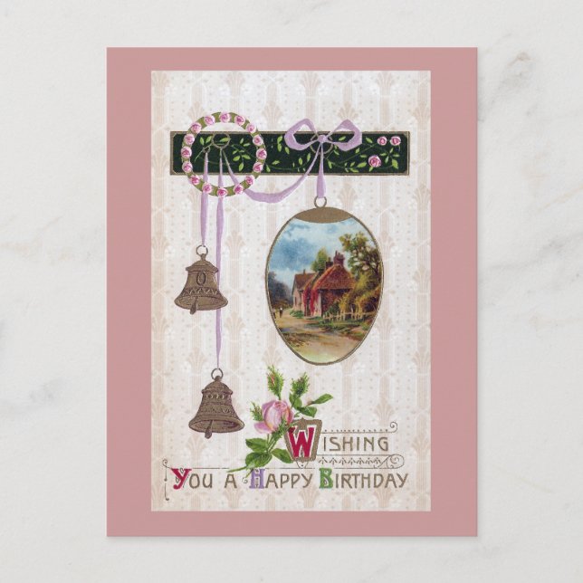 Vignette in Egg Vintag Geburtstag Postkarte (Vorderseite)