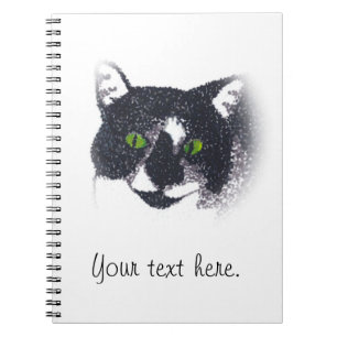 Vignette von Tuxedo Cat Face Foto Notebook Notizblock