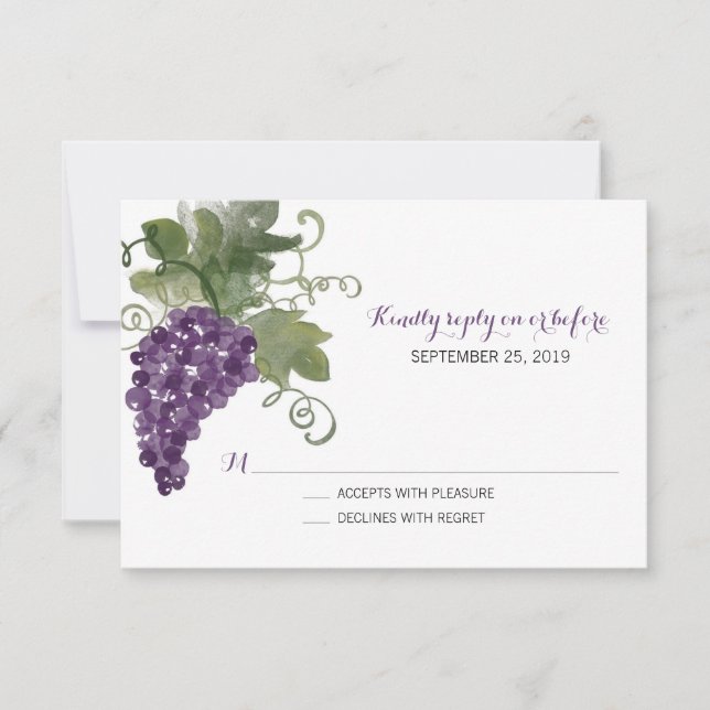 Vignoble aquarelle | Mariage RSVP (Devant)