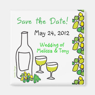 Vignoble blanc Mariage Sauvez la date Magnet