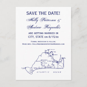 Vignoble de Martha Carte Vintage no 1 Marine Blue