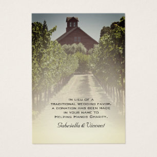 Vignoble et rustique Grange Rouge Mariage Charité 
