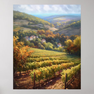 Vignoble français Paysage Art Imprimer Poster