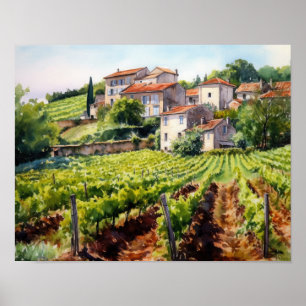 Vignoble français Paysage Art Imprimer Poster