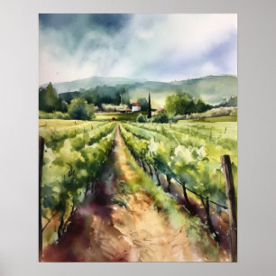 Vignoble français Paysage Art Imprimer Poster