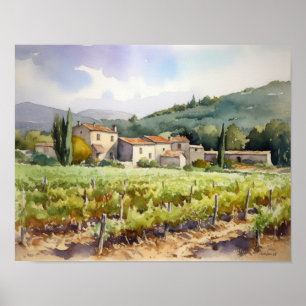 Vignoble français Paysage Art Imprimer Poster