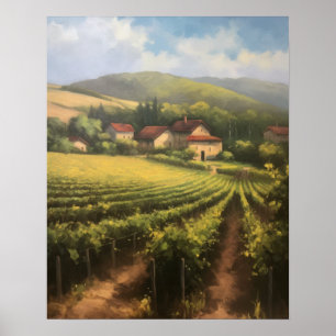 Vignoble français Paysage Art Imprimer Poster