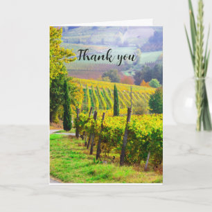 Vignoble Pays de vin Merci Carte de remerciements