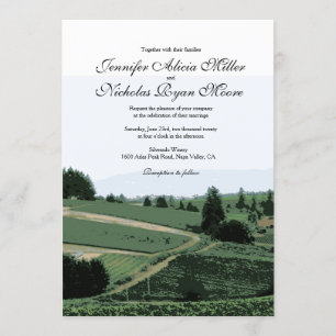 Vignoble Paysage Faire-part de mariage vinicole