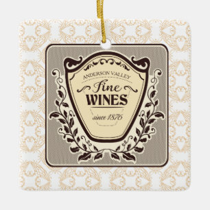 Vignoble personnalisé vin fin ornement de Noël
