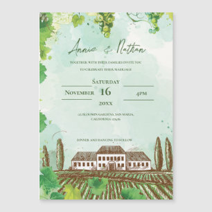 Vignoble romantique et Faire-part de mariage graph