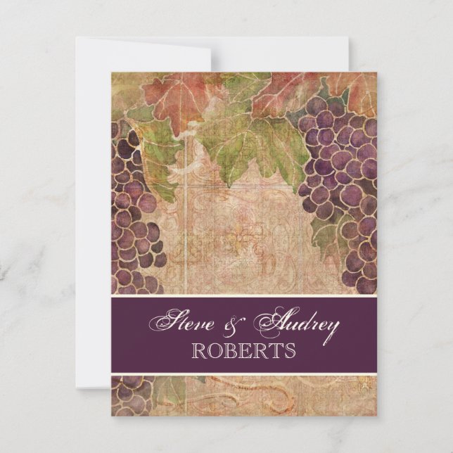 Vignoble vieilli Mariage papeterie - carte plate (Devant)
