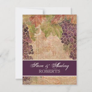 Vignoble vieilli Mariage papeterie - carte plate