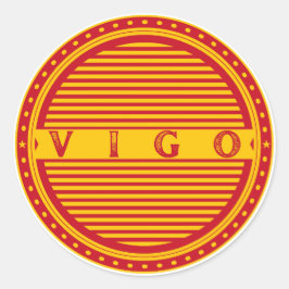Vigo City Pride Emblem – Spanish Identity Runder Aufkleber
